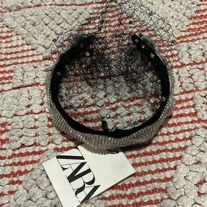 Zara Black and Silver Embellished Headband